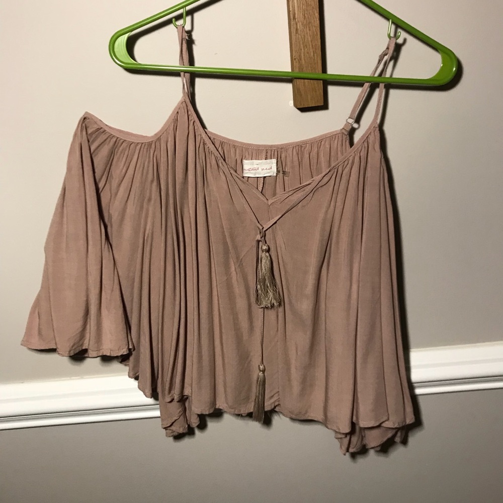 blush cold shoulder crop top